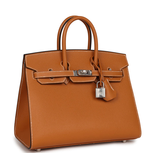 Hermes Birkin Sellier 25 Toffee Epsom Palladium Hardware