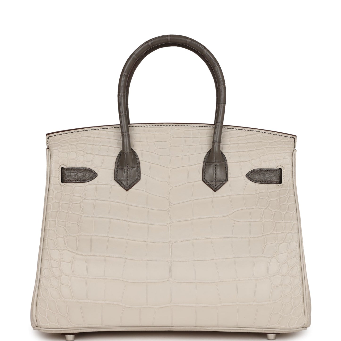 Hermes Bi-color Birkin 30 Beton and Etain Matte Alligator Palladium Hardware