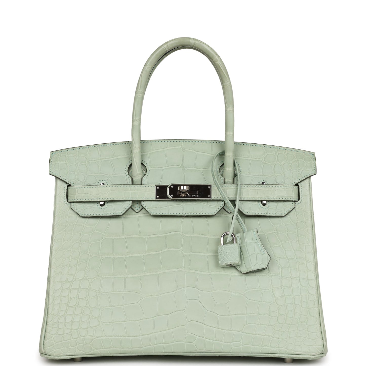 Hermes Birkin 30 Vert D'Eau Matte Alligator Palladium Hardware