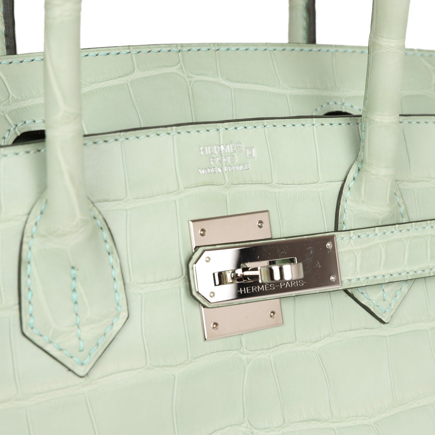 Hermes Birkin 30 Vert D'Eau Matte Alligator Palladium Hardware