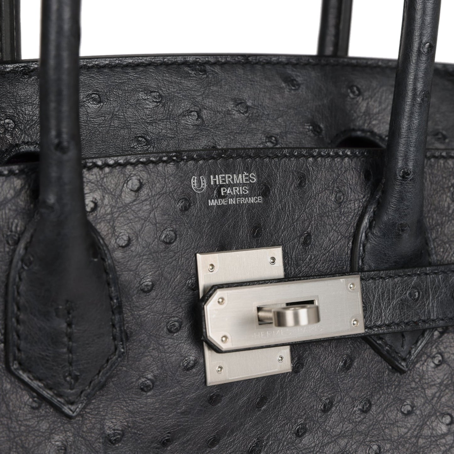 Hermes Special Order (HSS) Birkin 30 Black Verso Ostrich Brushed Palladium Hardware