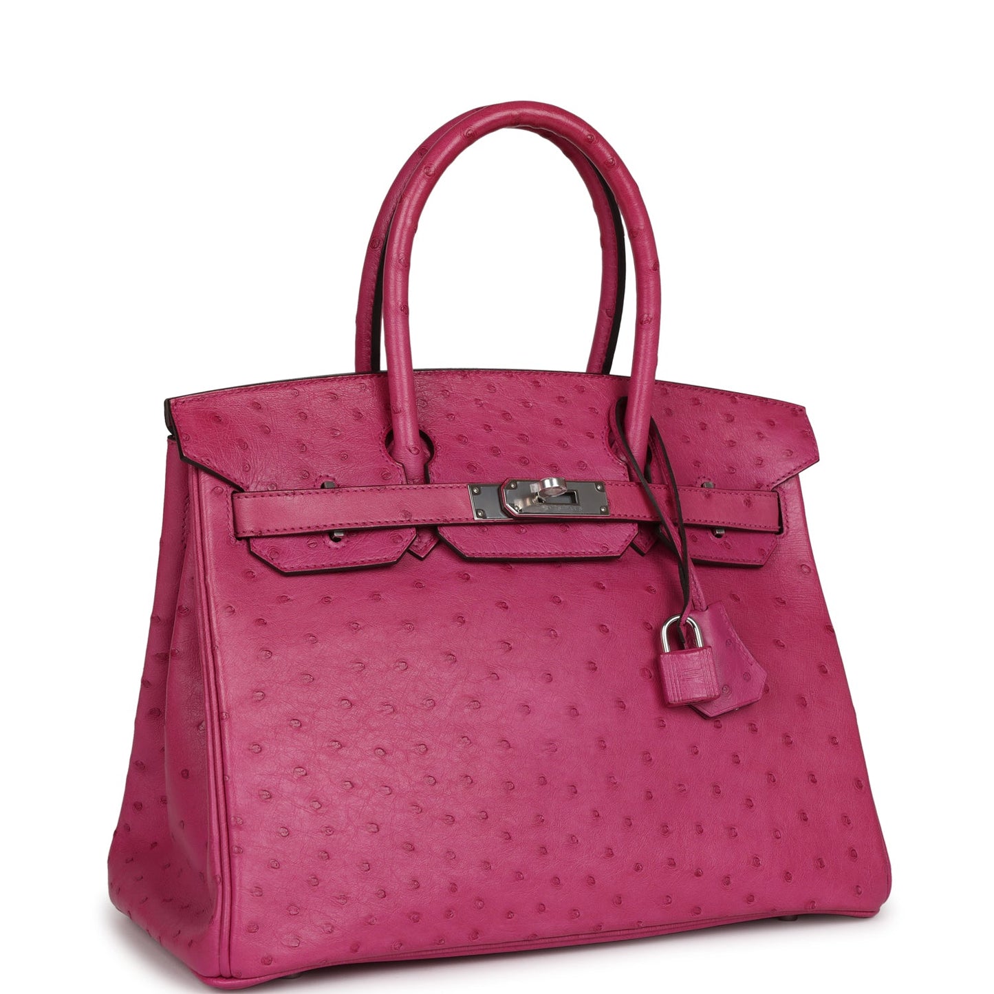 Hermes Birkin 30 Rose Pourpre Ostrich Palladium Hardware