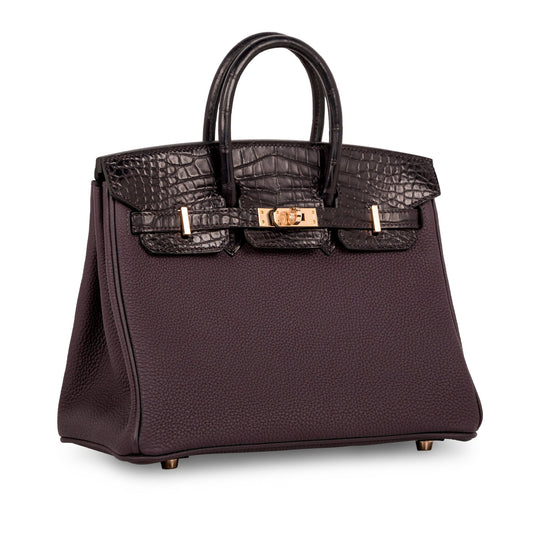 Hermes Birkin 25 Touch - Raisin Prunoir Togo/Alligator