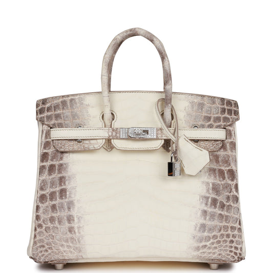 Hermes Birkin 25 Himalaya Niloticus Crocodile Diamond Encrusted Hardware