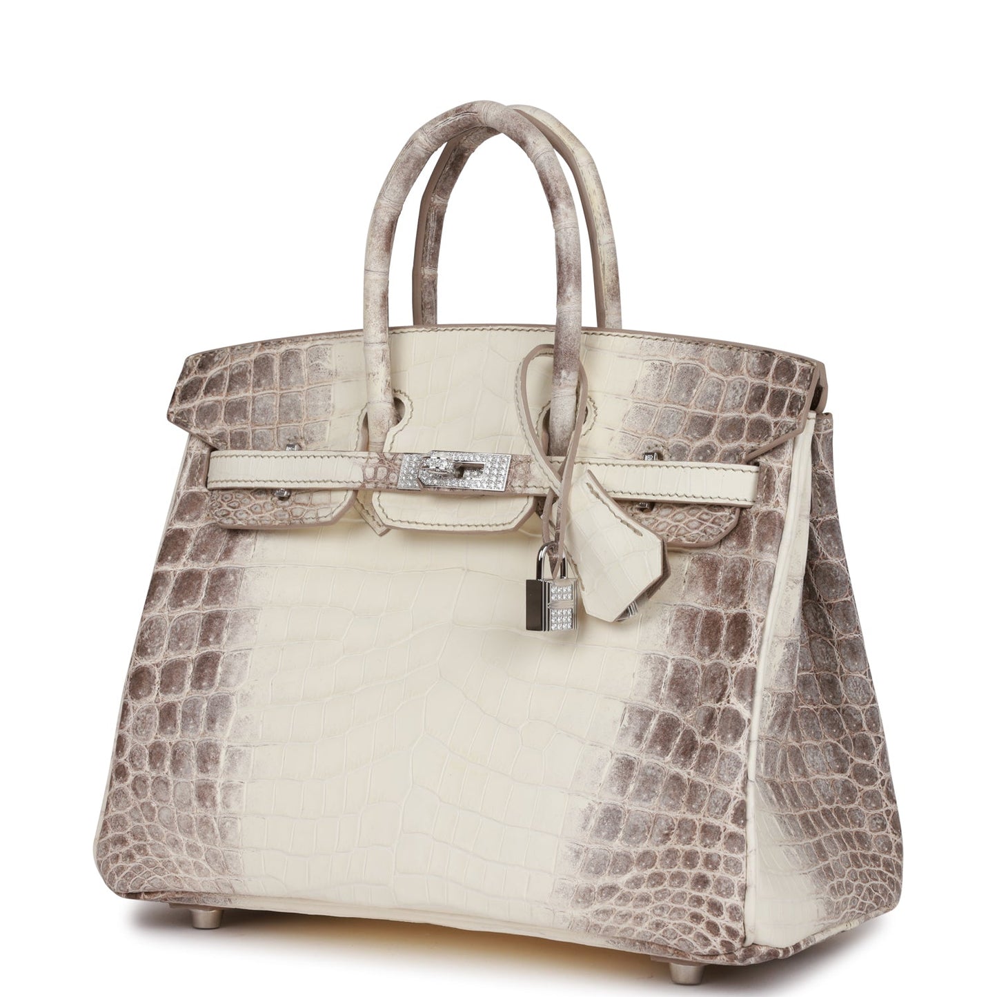 Hermes Birkin 25 Himalaya Niloticus Crocodile Diamond Encrusted Hardware