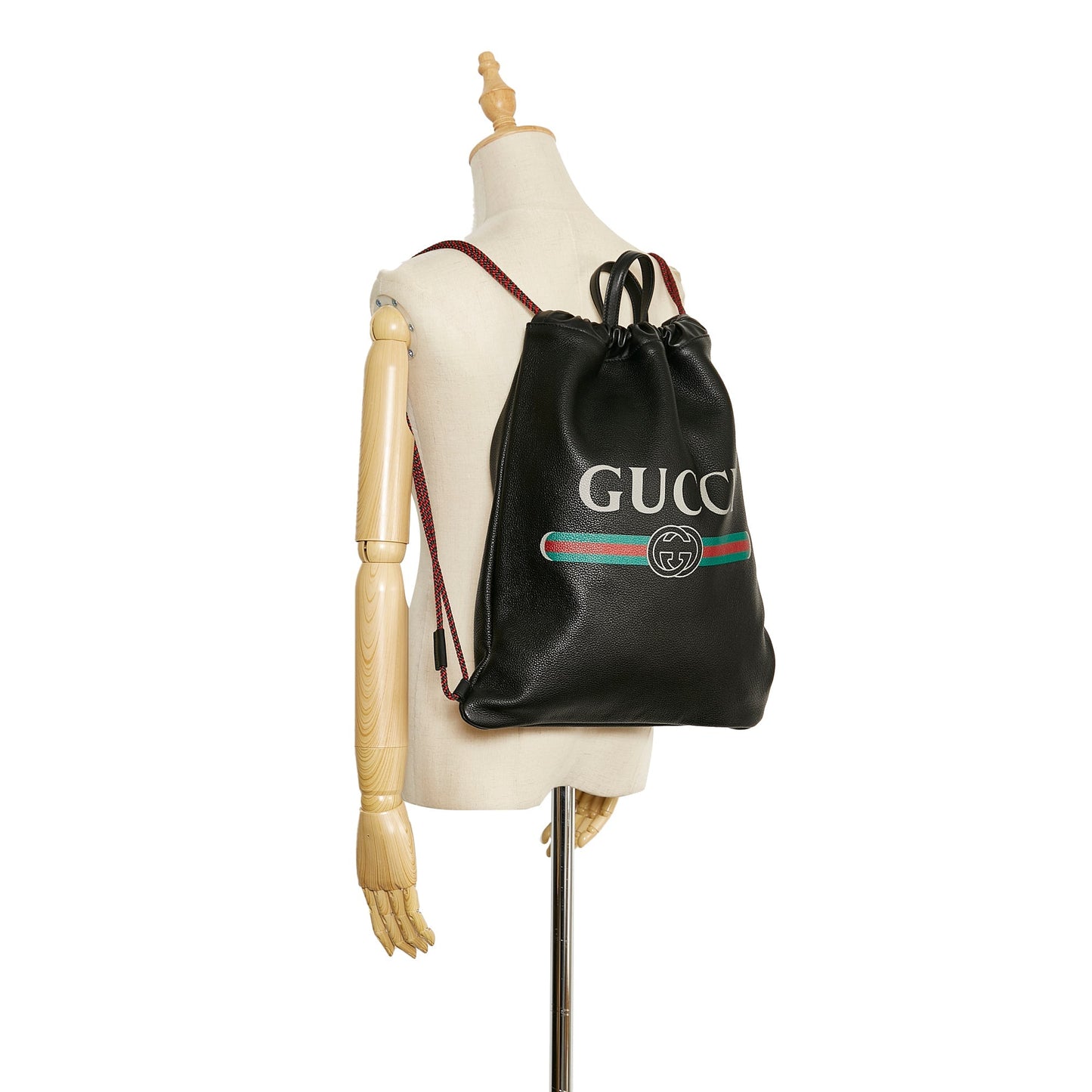 Gucci Logo Drawstring Backpack Black