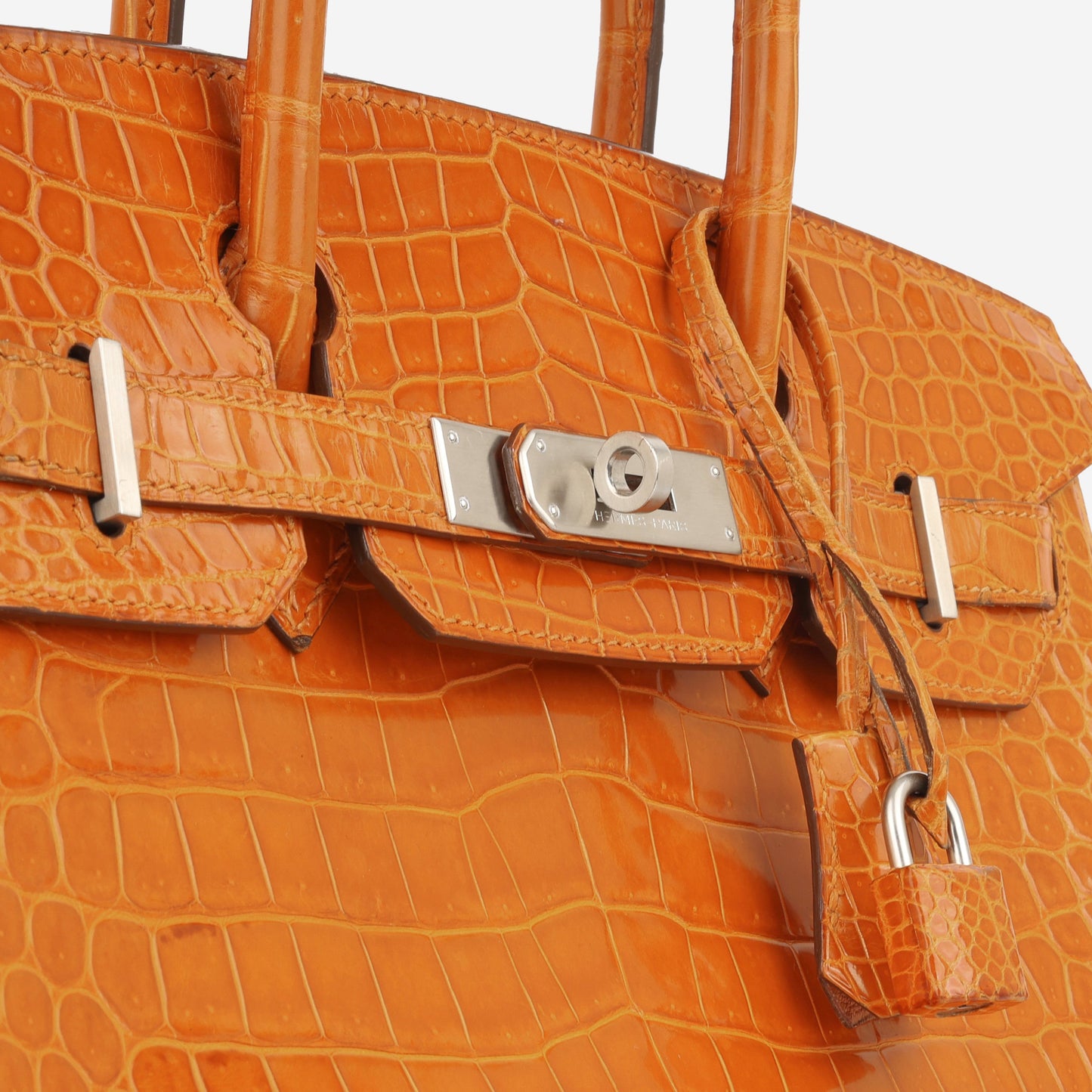 Hermes Birkin 30 - Orange Porosus Crocodile Lisse