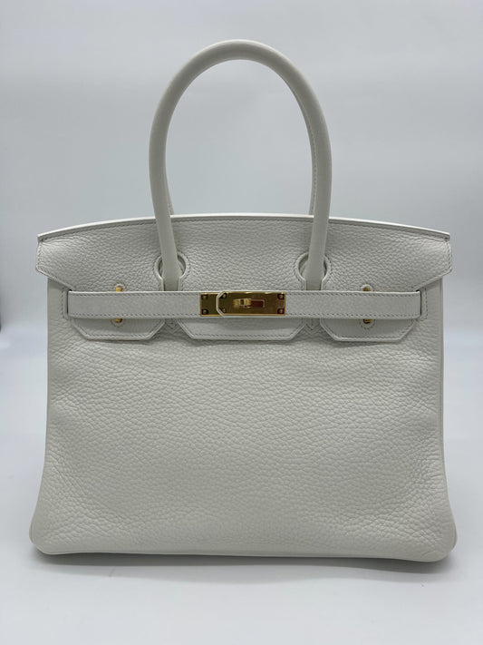 Hermes Birkin 30 White Togo Gold Hardware