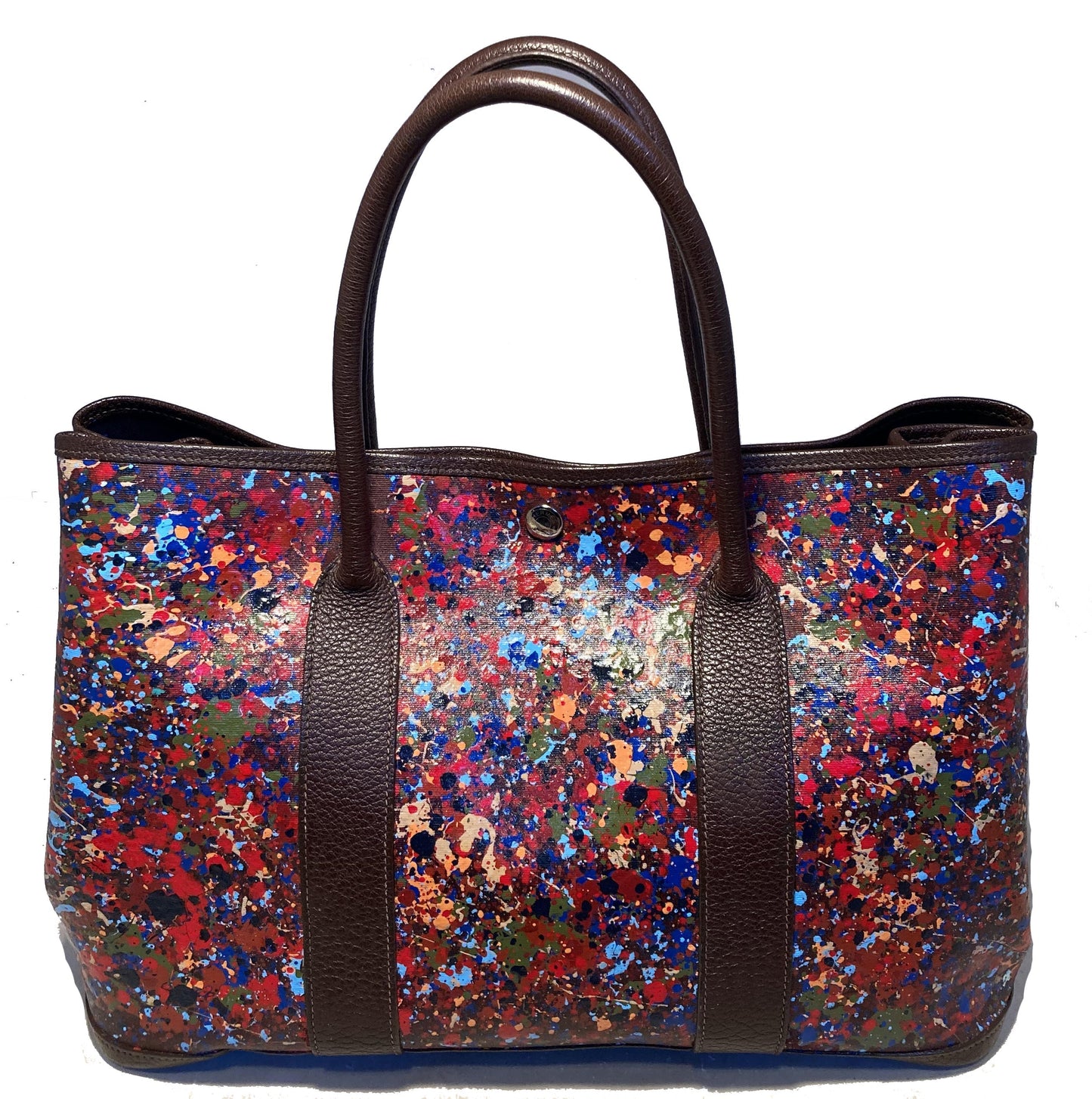 Hermes Abstract Hand Painted Garden Party 35 Tote