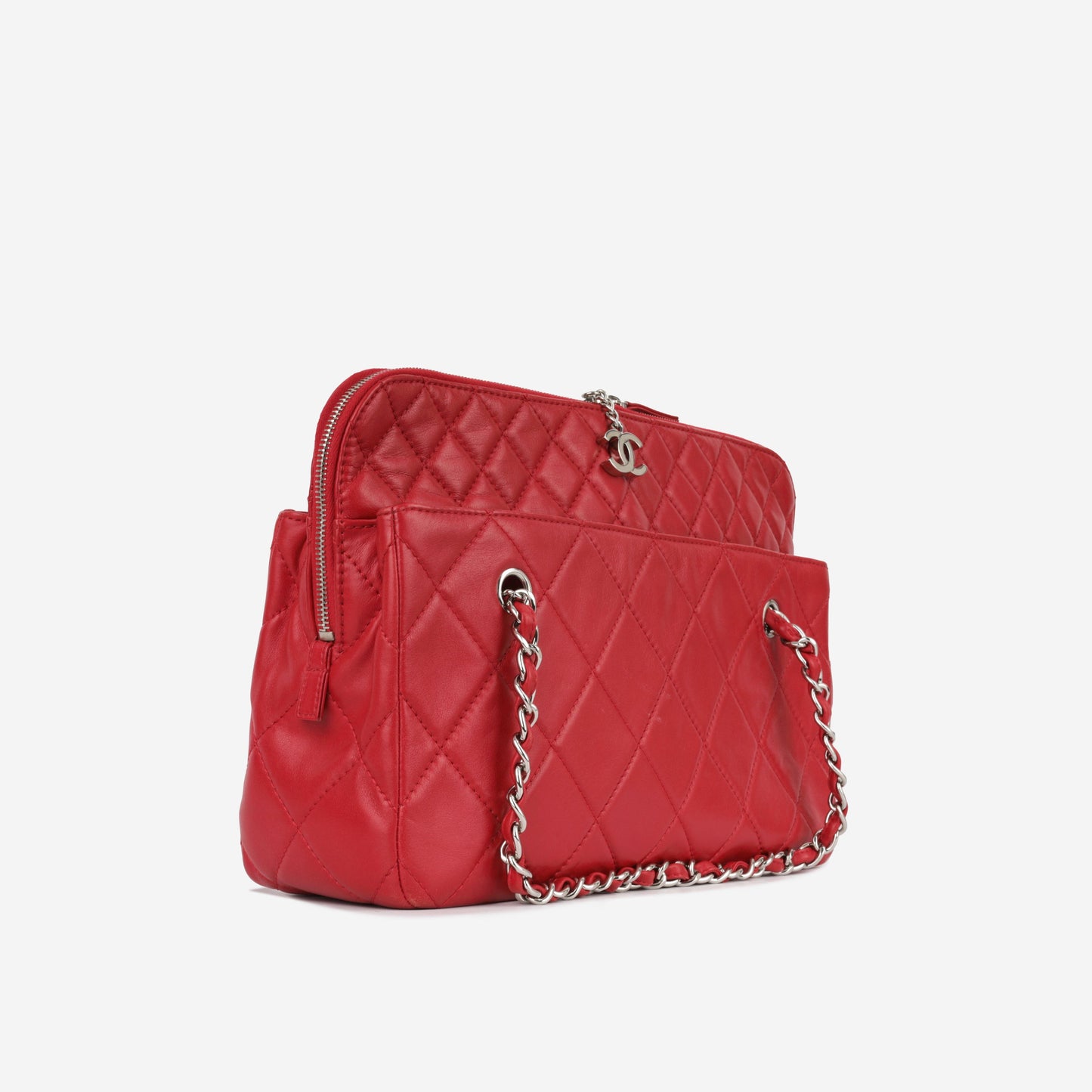 Zip Messenger - Red Lambskin