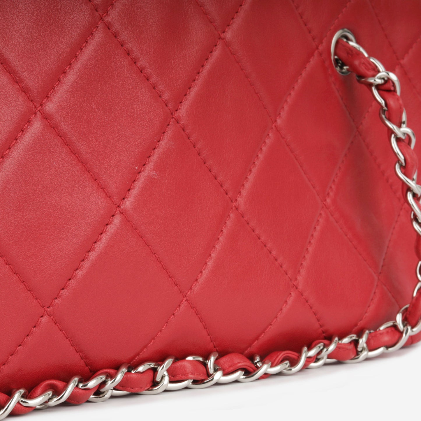 Zip Messenger - Red Lambskin