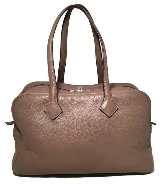 Hermes Grey Clemence Leather Victoria II 35