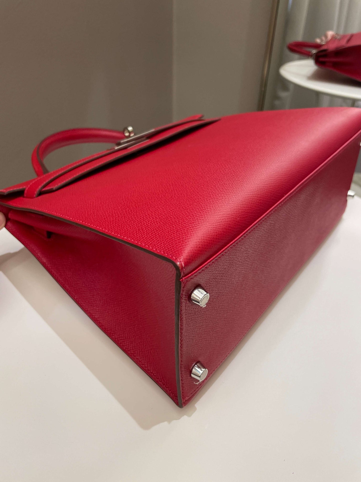 Hermes Kelly Sellier 32 Rouge Casaque Epsom