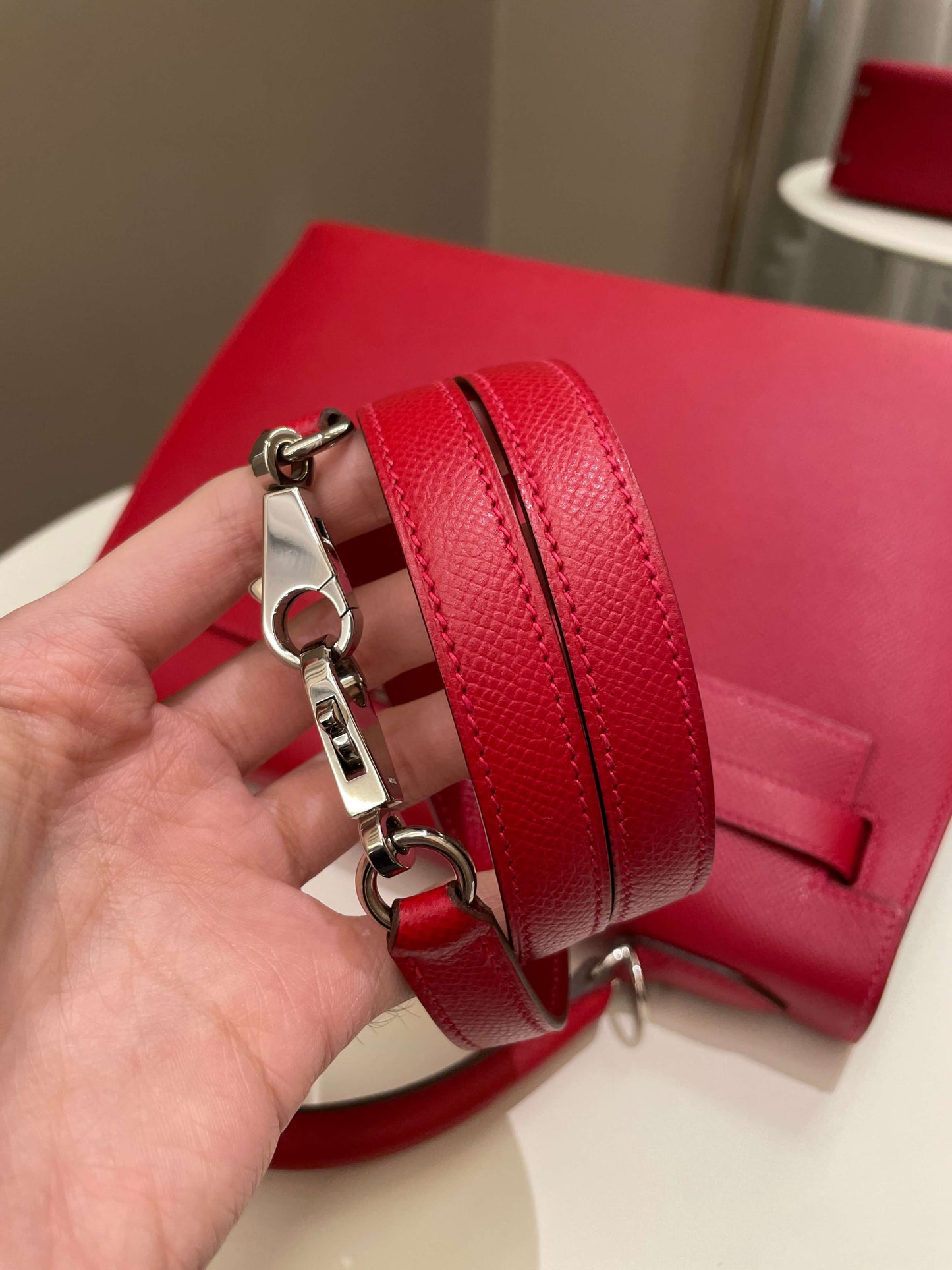 Hermes Kelly Sellier 32 Rouge Casaque Epsom