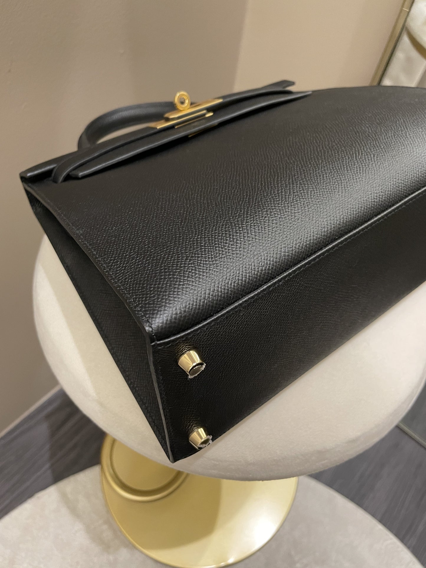 Hermes Kelly Sellier 28 Black Epsom