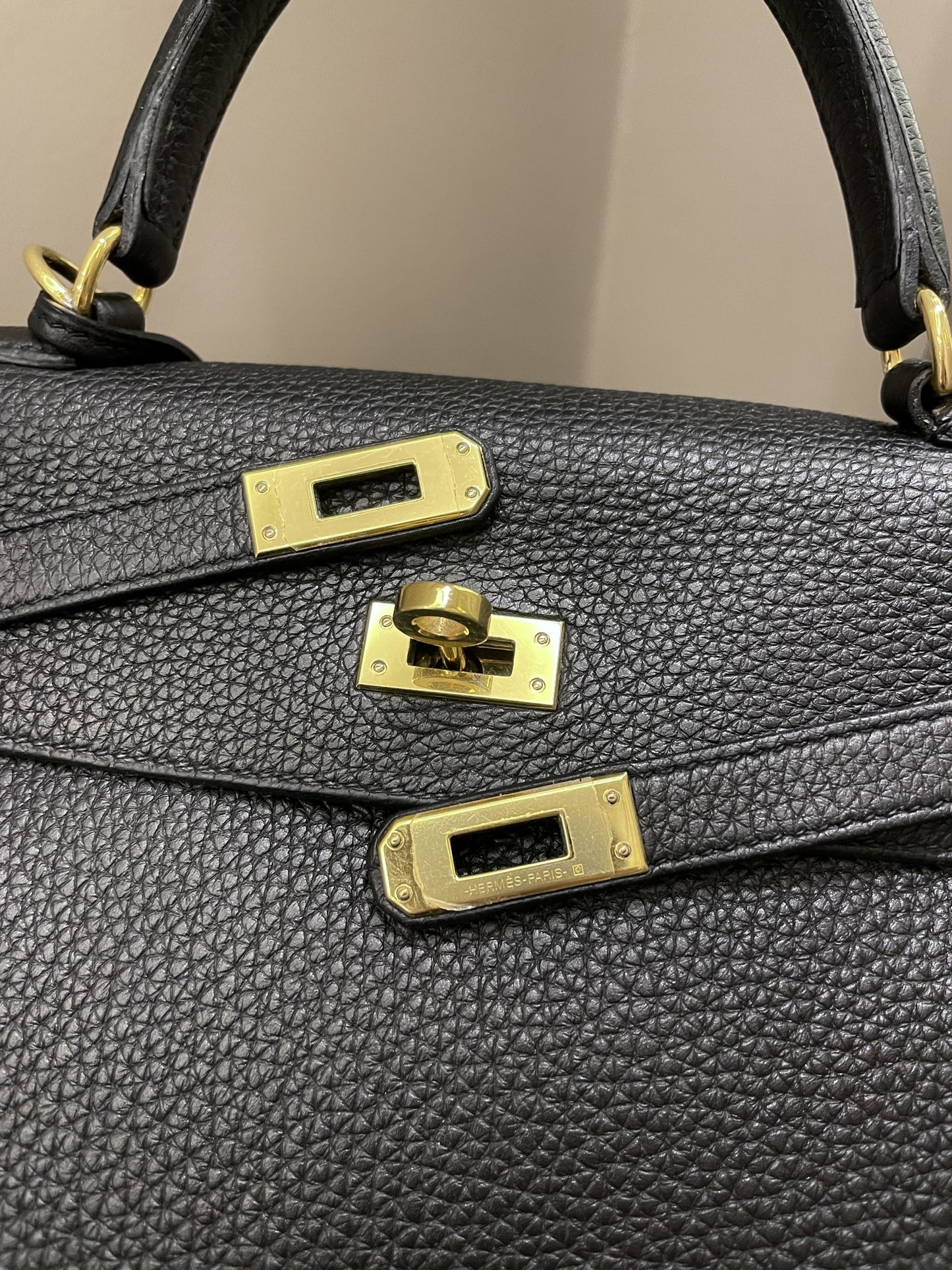 Hermes Kelly 25 Black Togo