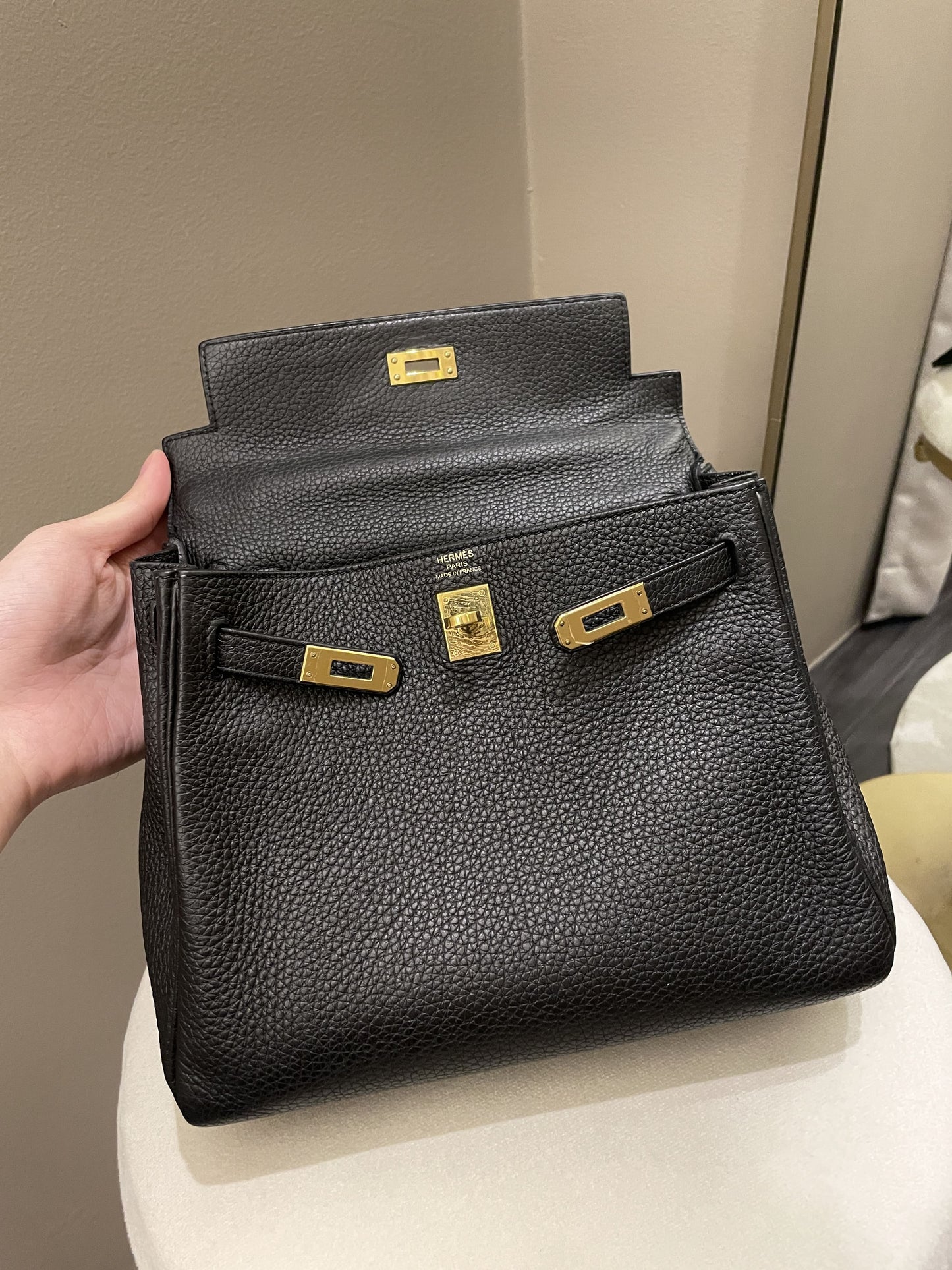 Hermes Kelly 25 Black Togo