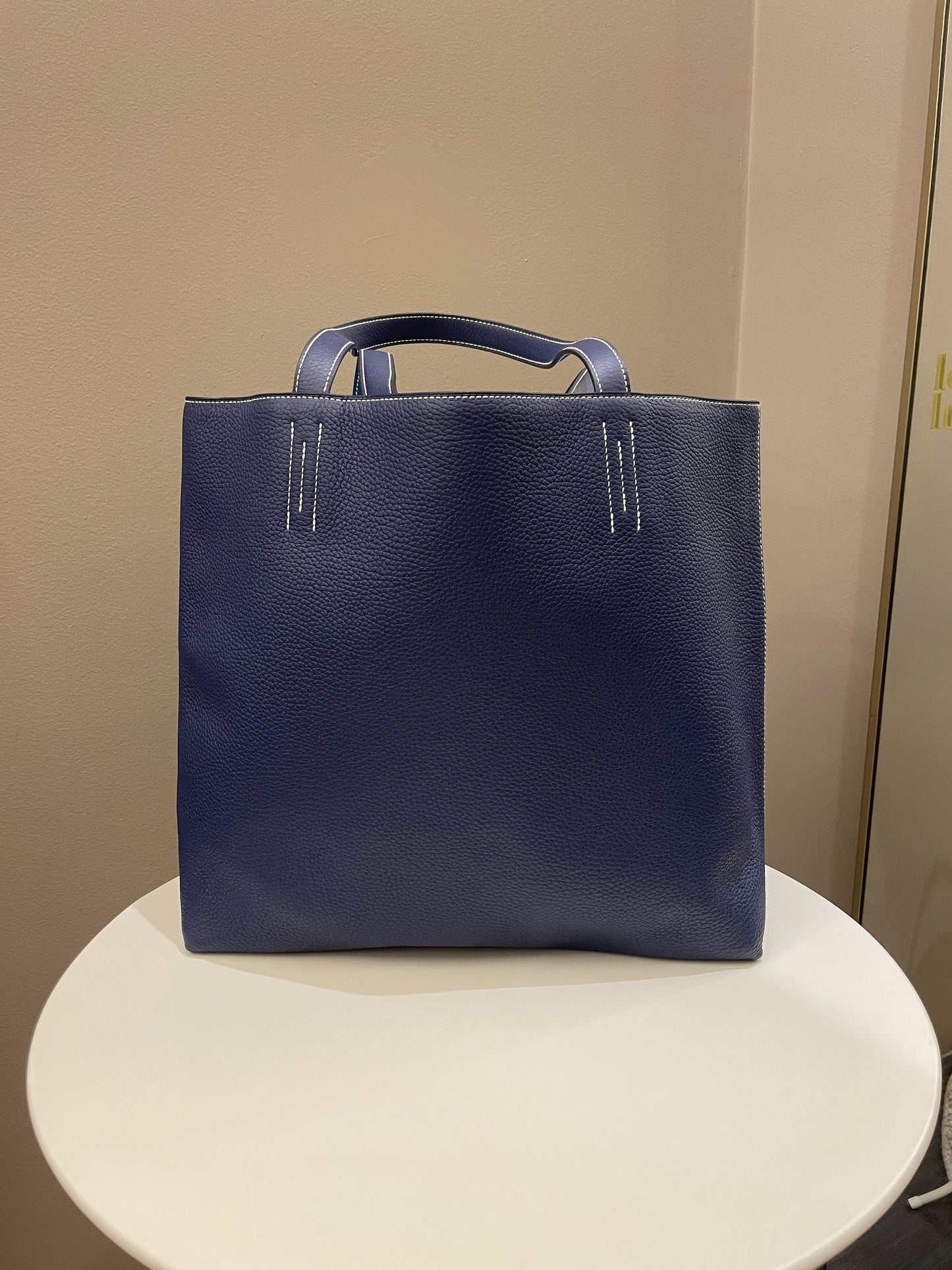 Hermes Double Sens Tote 45 Blue Sapphire / Blue Paradise Clemence