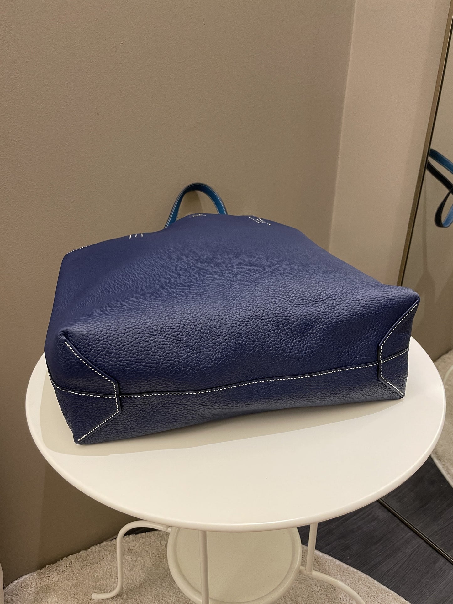 Hermes Double Sens Tote 45 Blue Sapphire / Blue Paradise Clemence