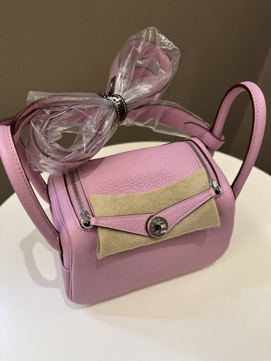 Hermes Mini Lindy Mauve Sylvestre Clemence