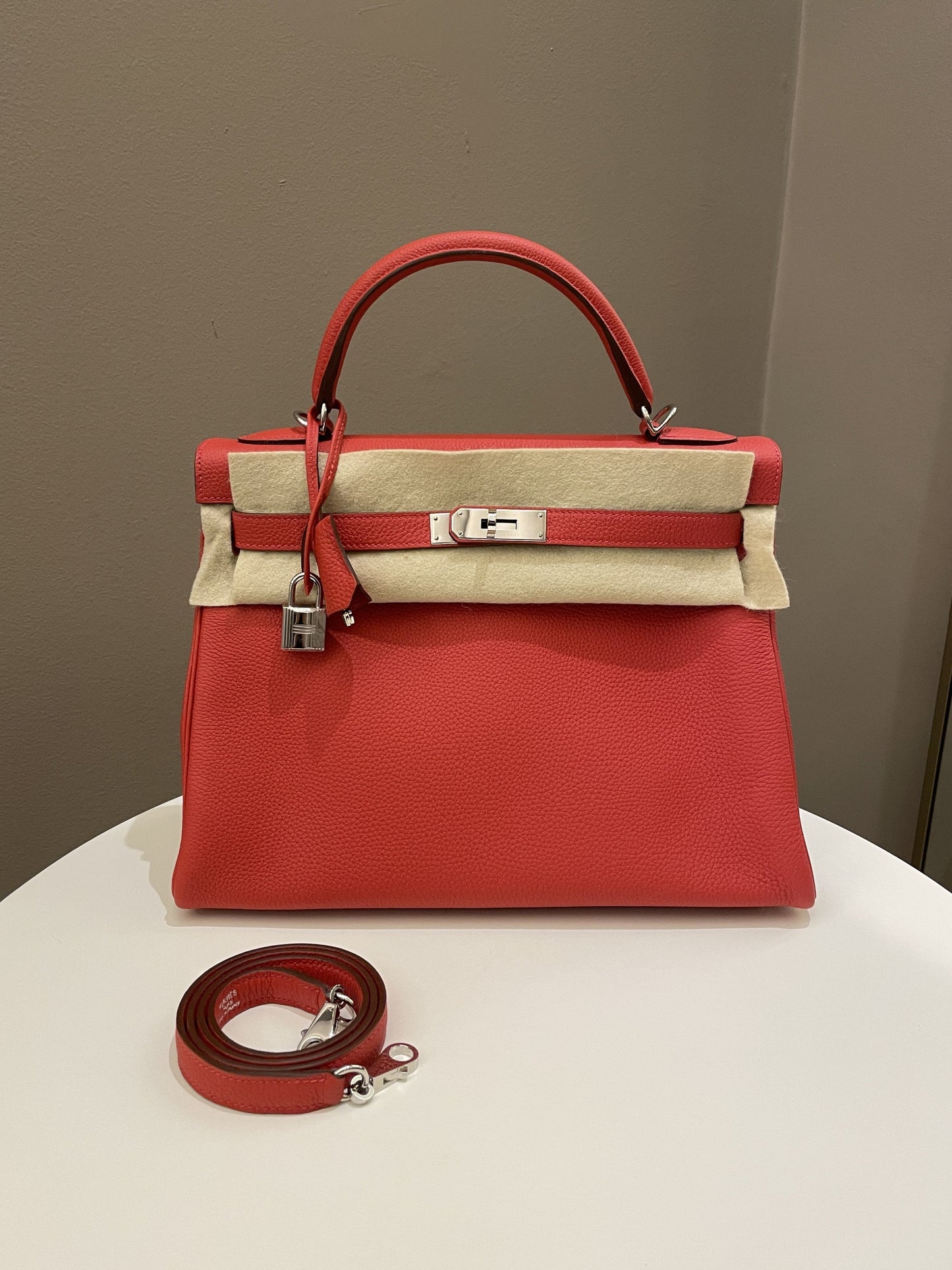 Hermes Kelly Retourne 32 Rouge Pivoine Togo