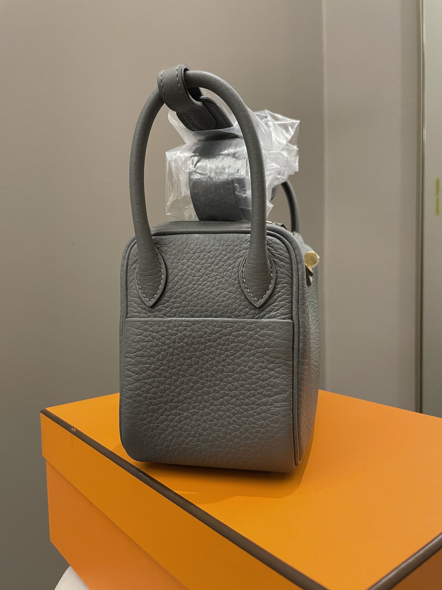 Hermes Mini Lindy Gris Meyer Clemence