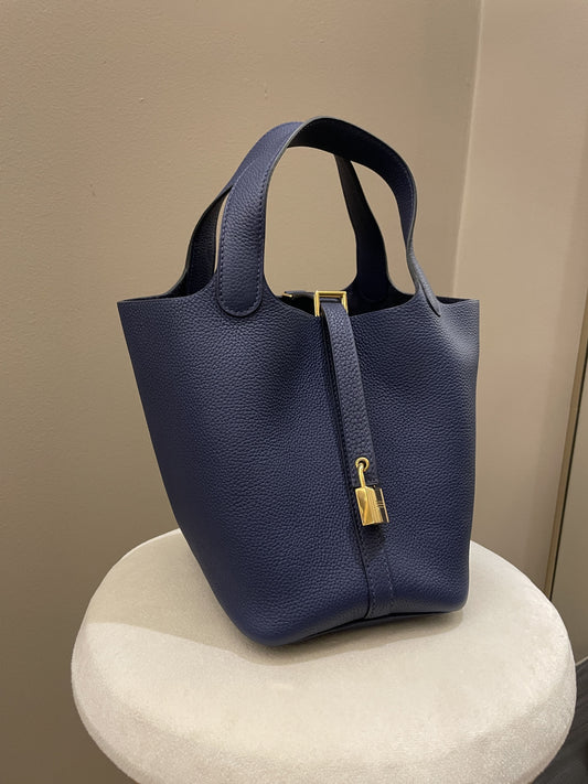 Hermes Picotin Lock PM 18 Bleu Saphir