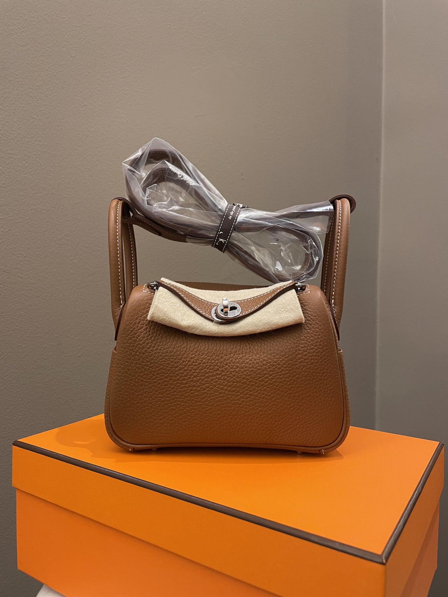 Hermes Mini Lindy Gold Clemence