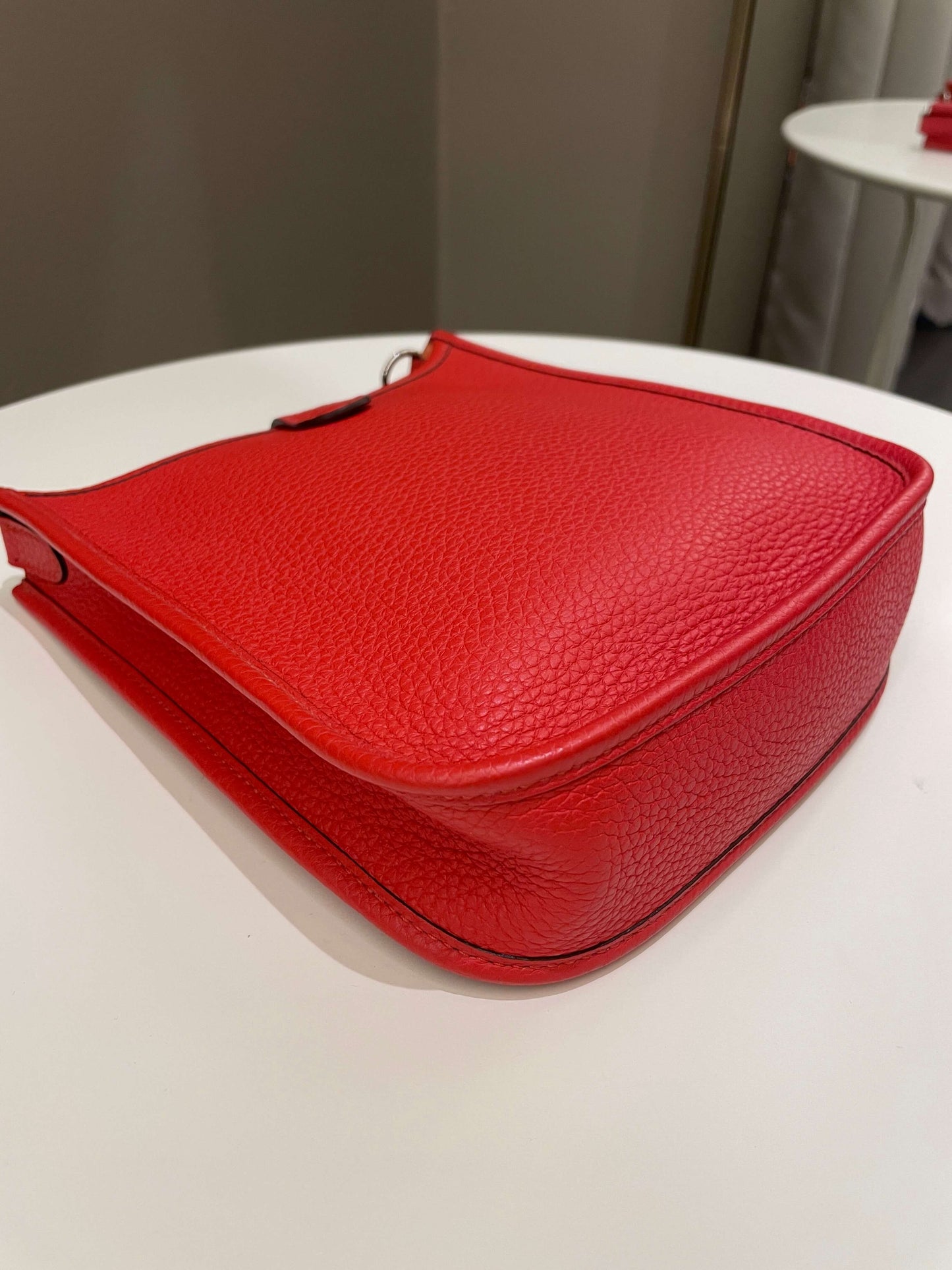 Hermes Mini Evelyne Rouge Tomate Clemence