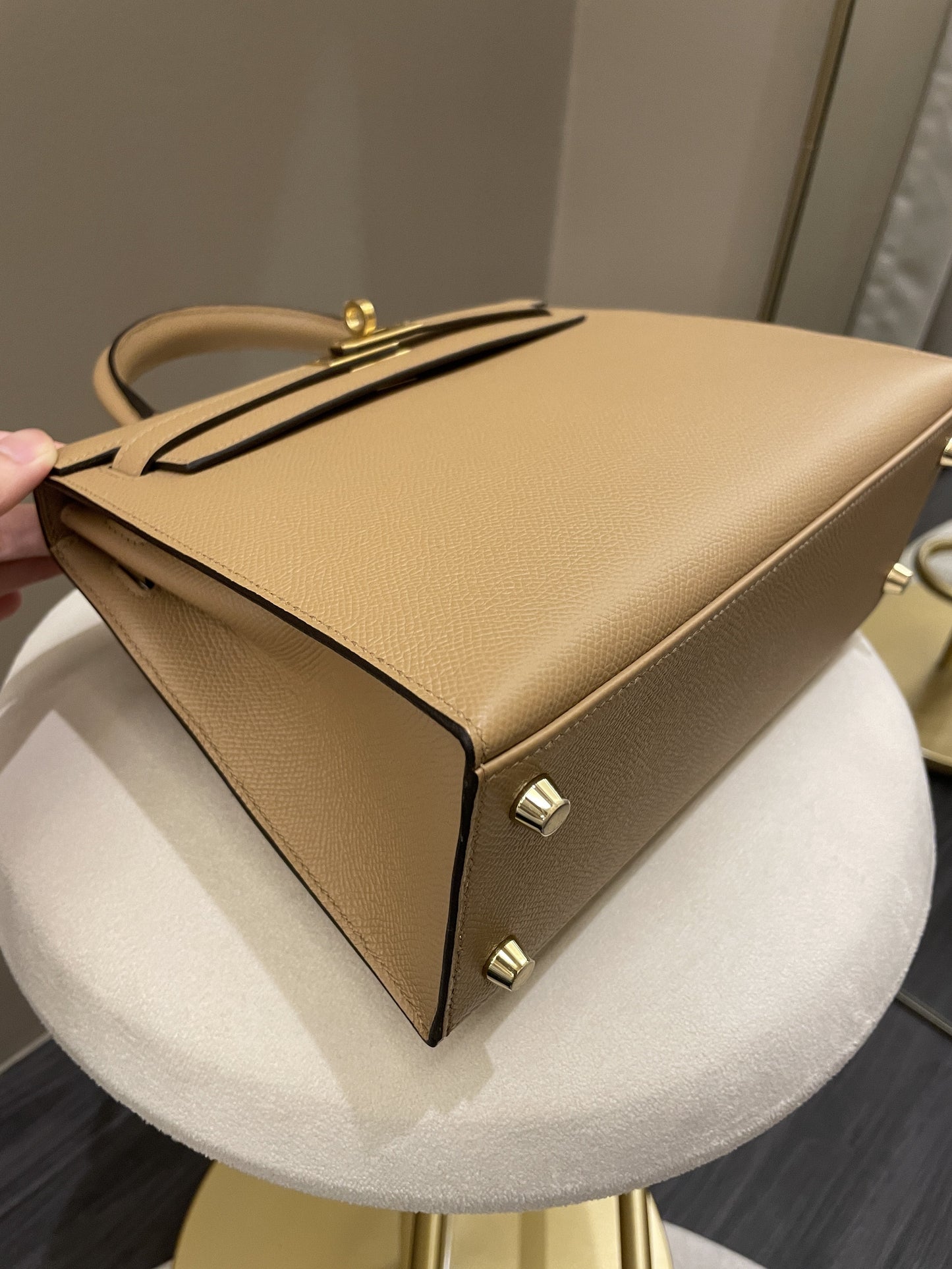 Hermes Kelly Sellier 25 Chai Epsom