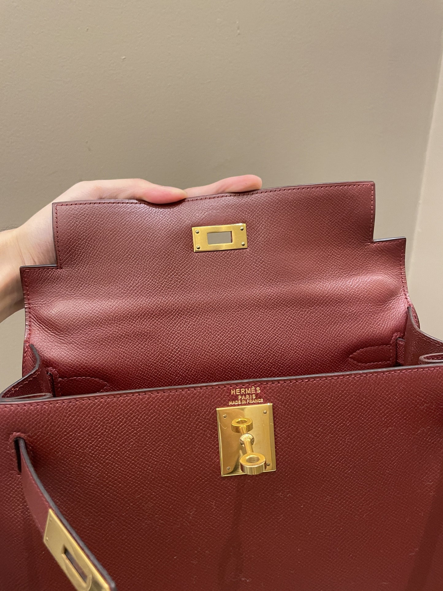 Hermes Kelly Sellier 28 Rouge H Epsom