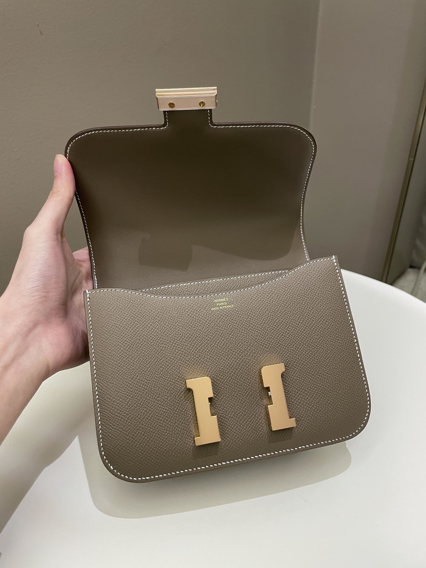 Hermes Constance 18 Etoupe Epsom