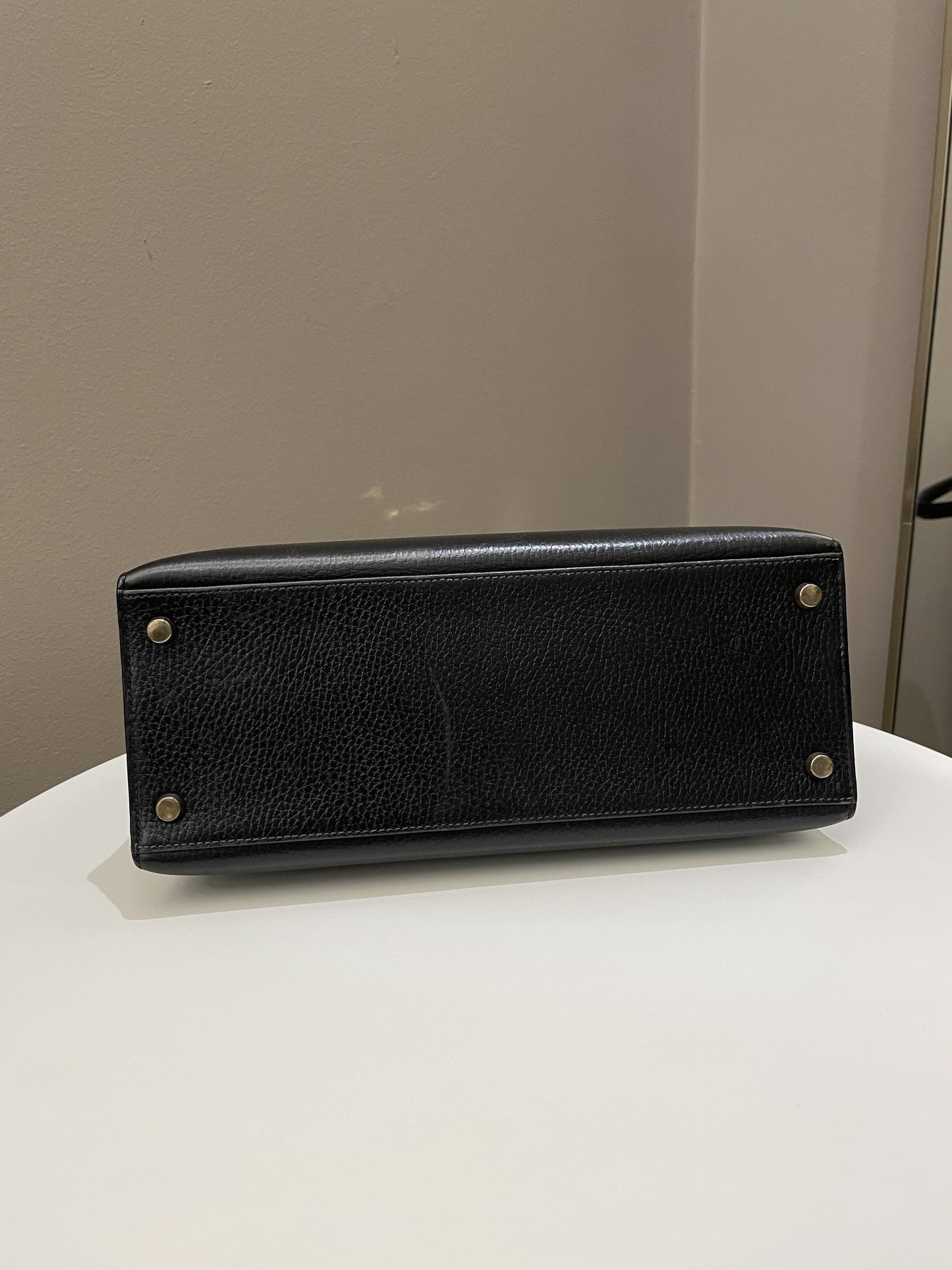 Hermes Vintage Kelly 28 Black Ardennes