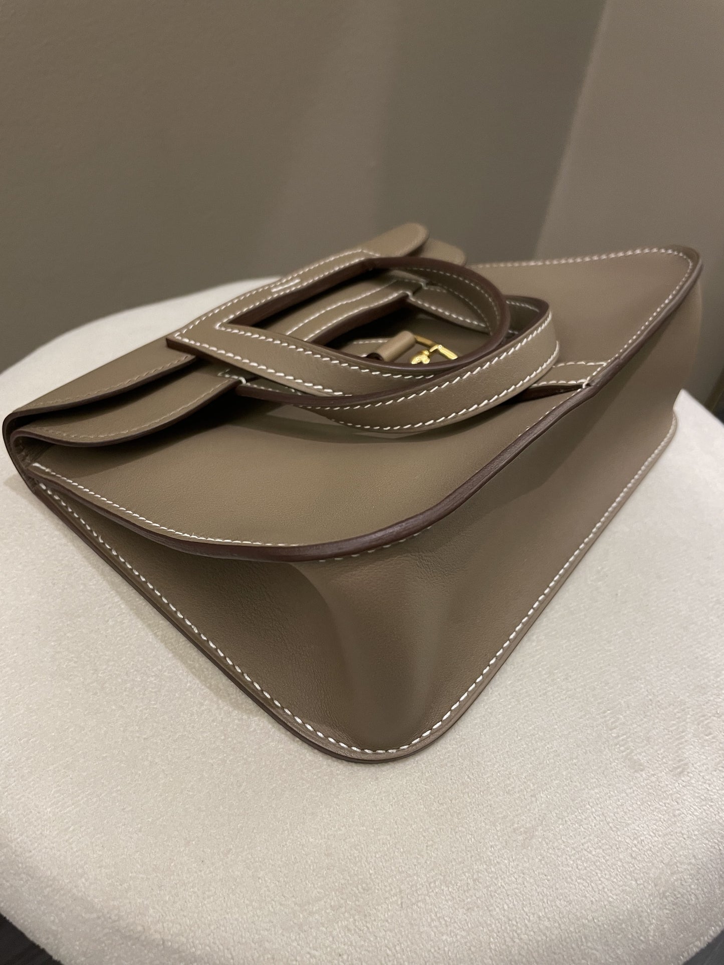 Hermes Halzan Mini 22 Etoupe Swift