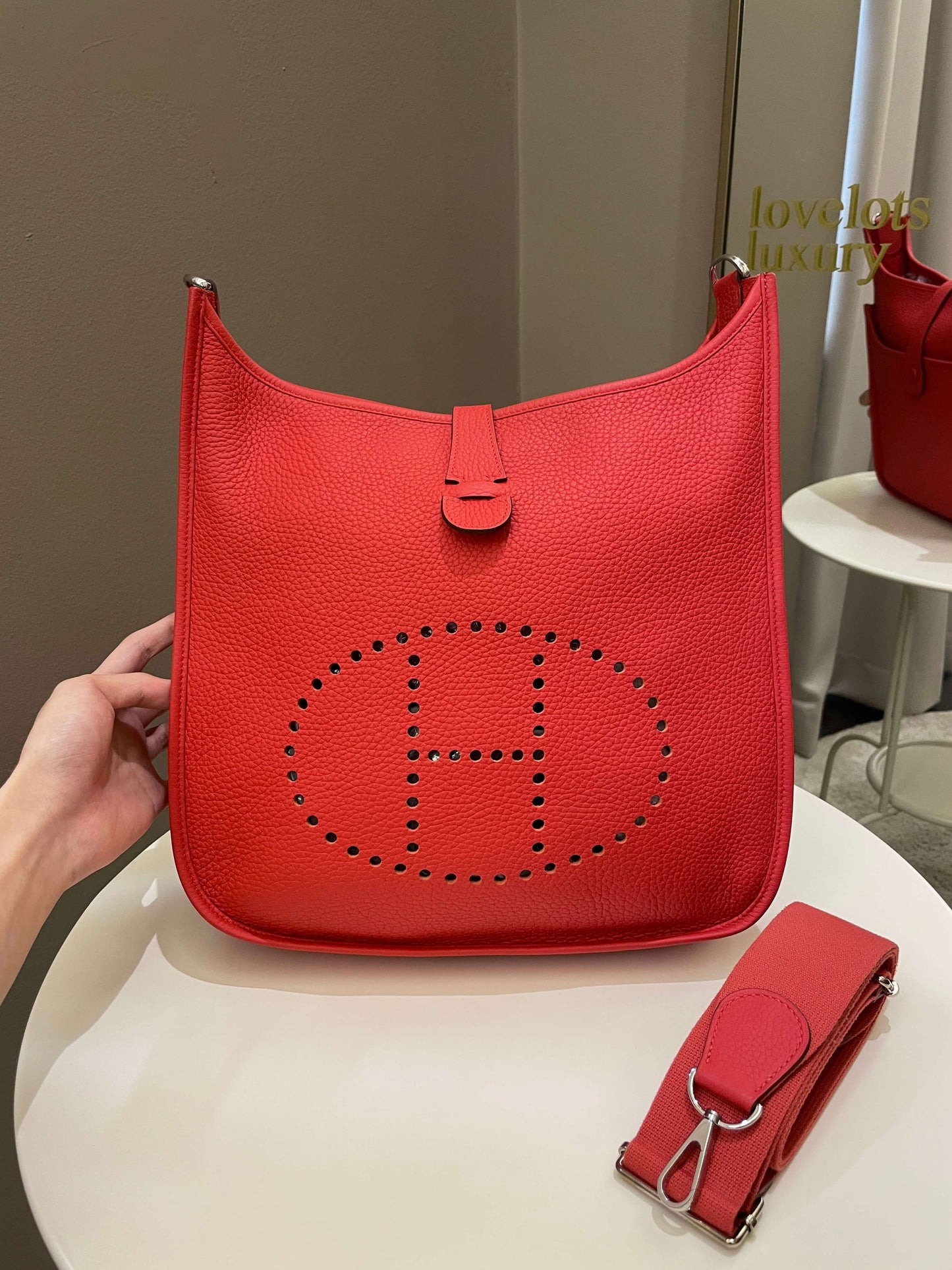 Hermes Evelyne GM Rouge Tomate Clemence