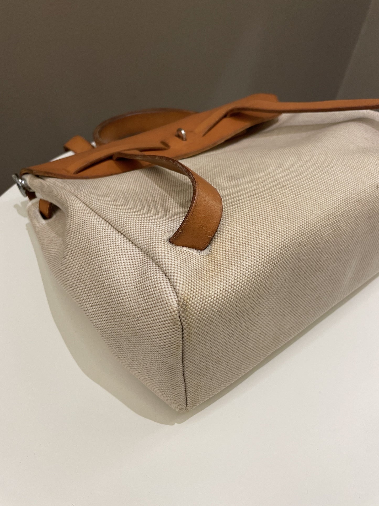 Hermes Herbag 31 Backpack/Shoulder Beige Canvas