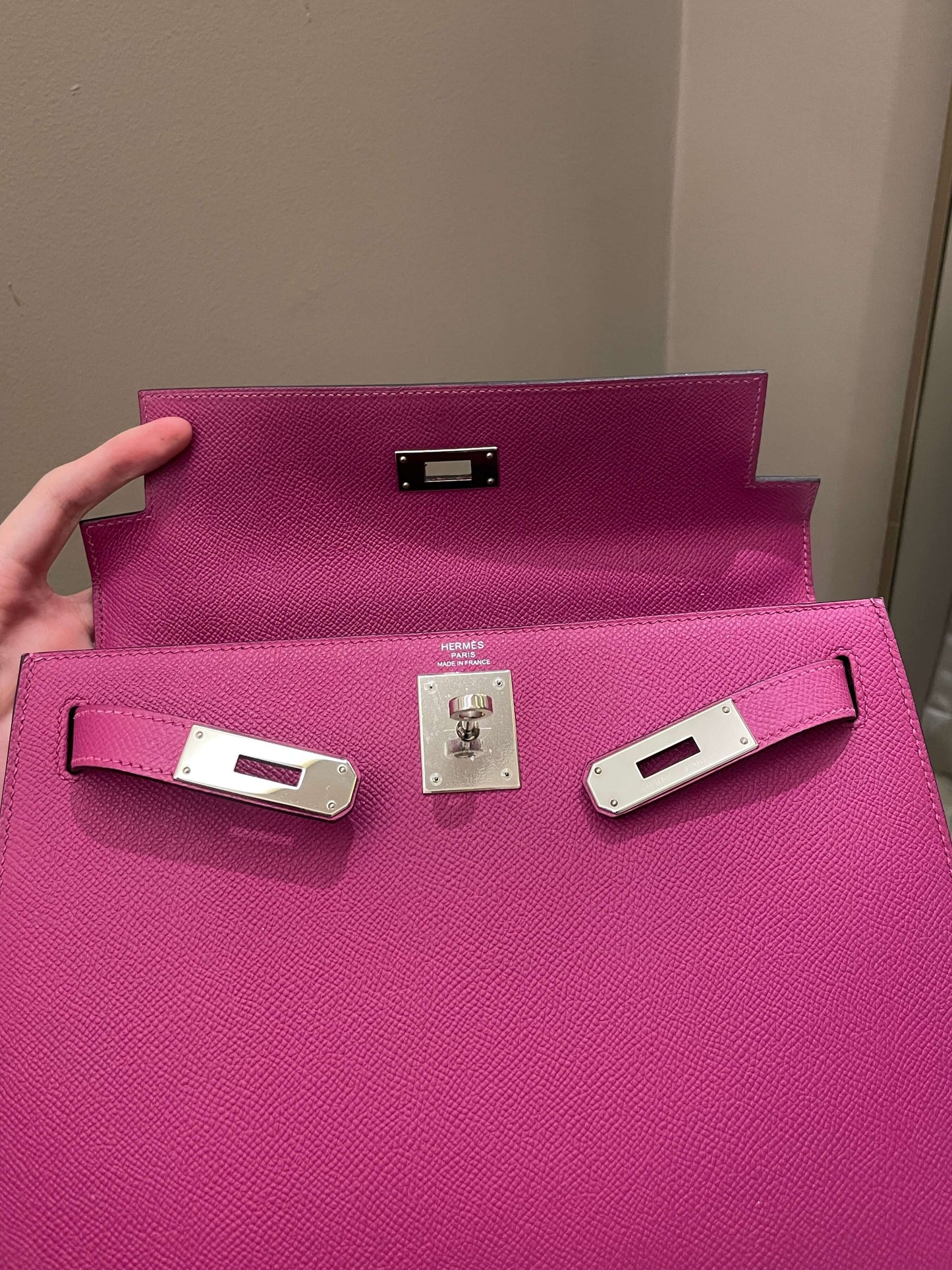 Hermes Kelly Sellier 28 Rose Pourpre Epsom