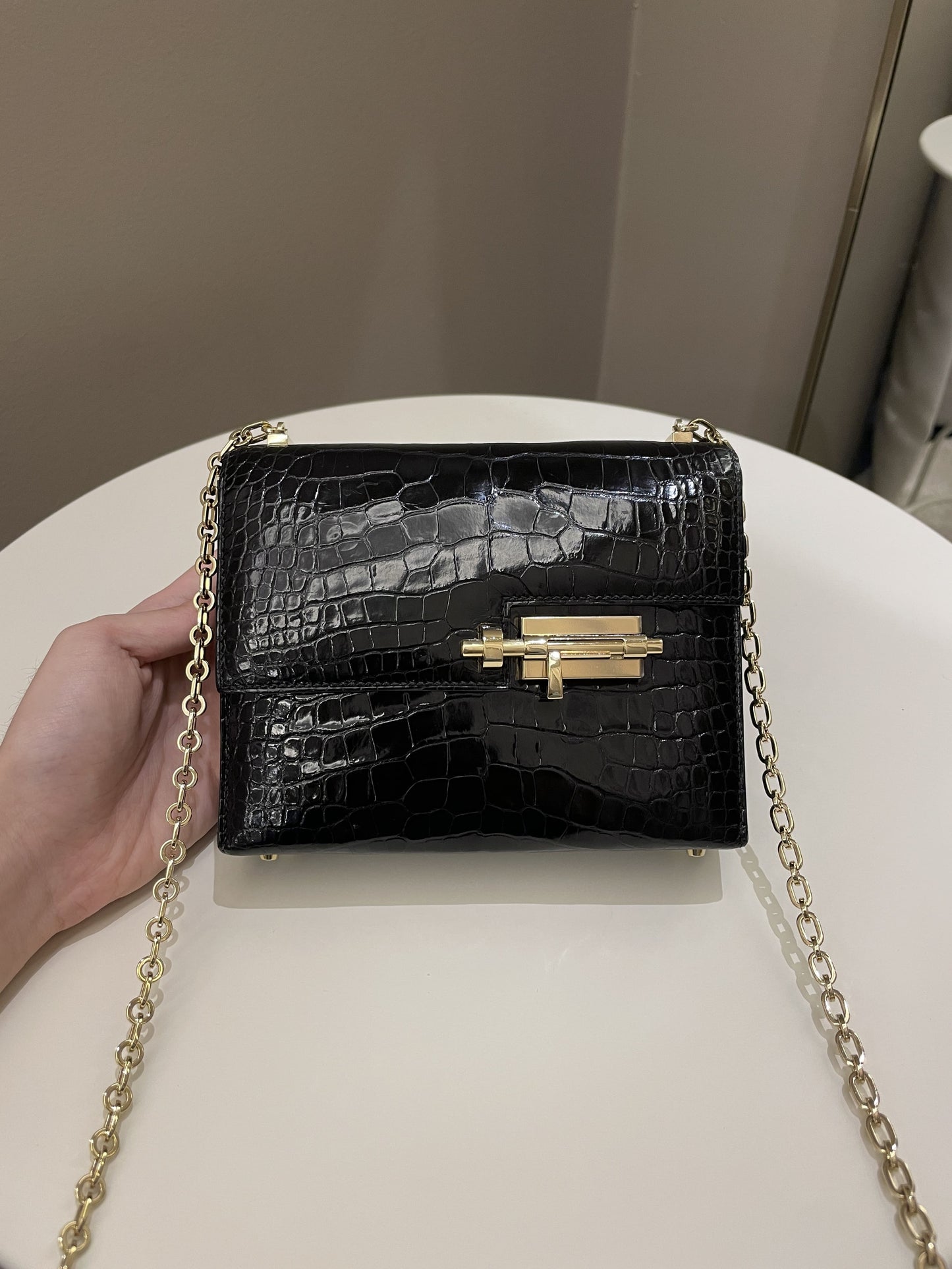 Hermes Verrou Mini Black Alligator