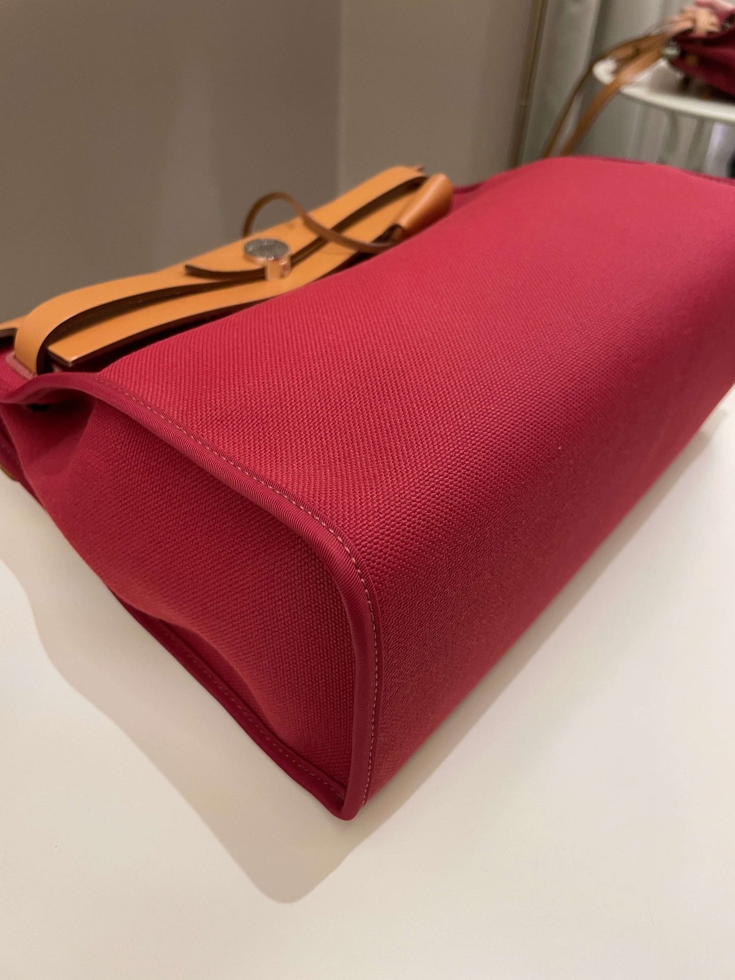 Hermes Herbag Zip 31 Rouge Grenat/ Nature