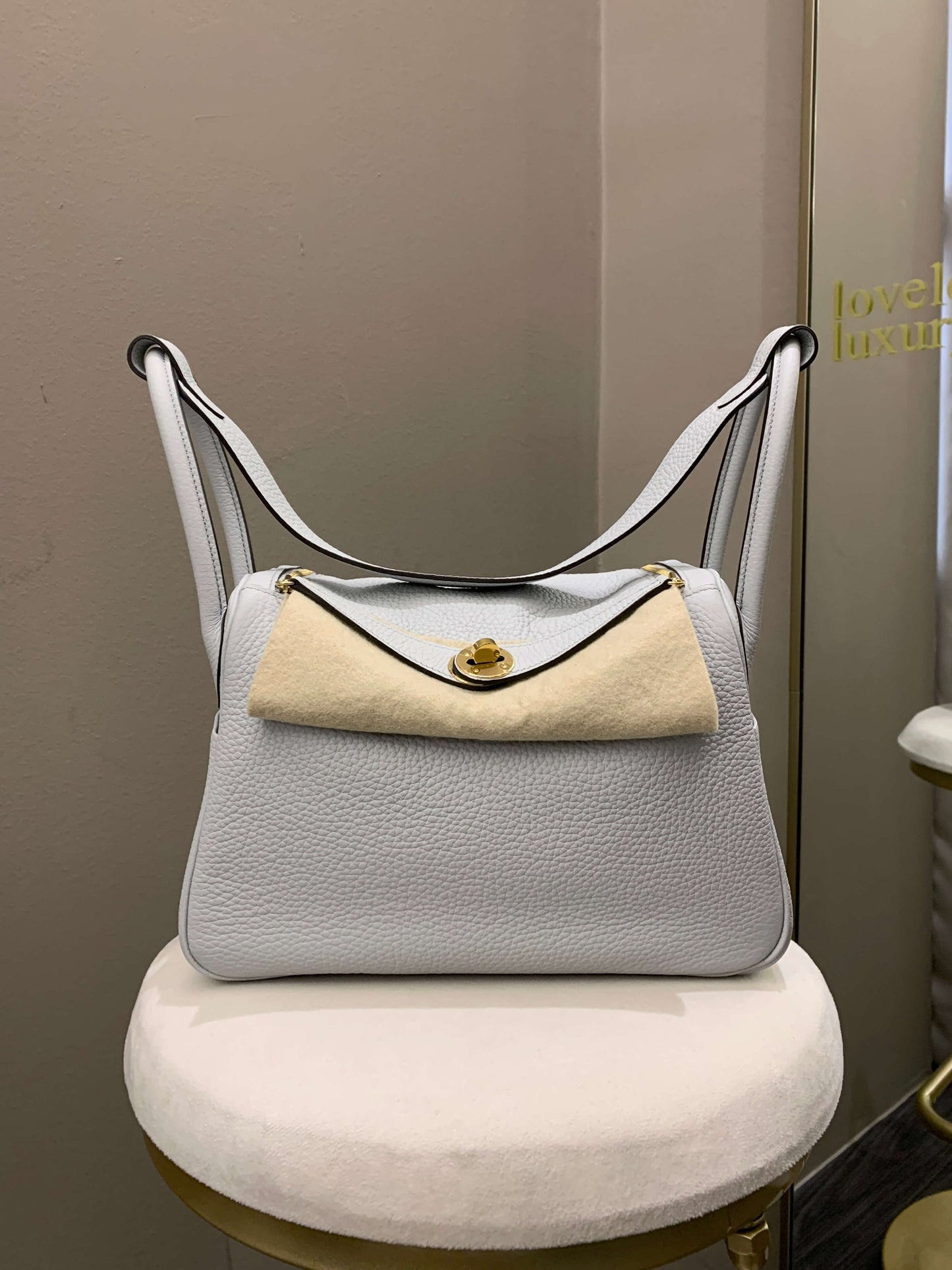 Hermes Lindy 26 Pale Bleu Clemence