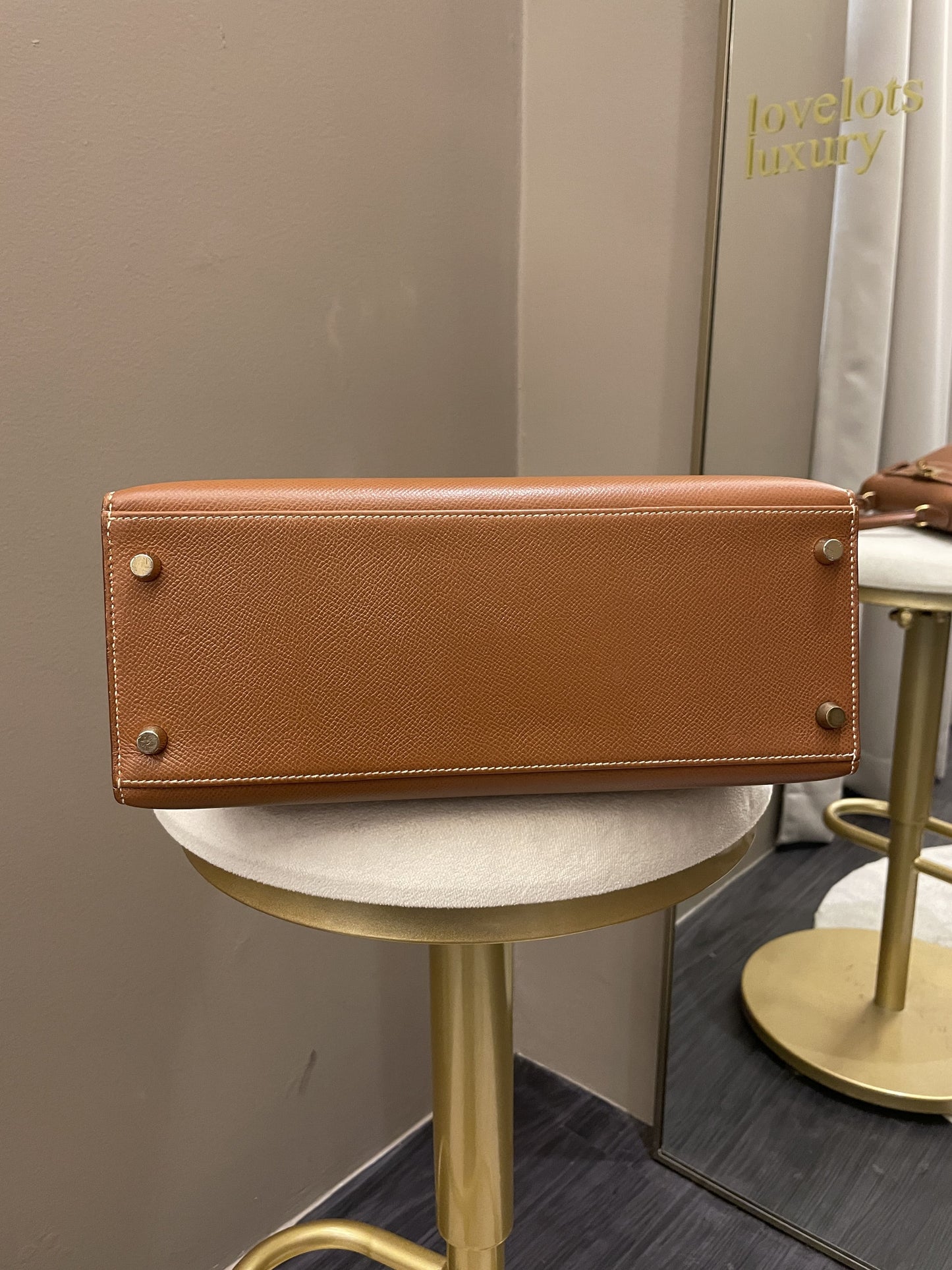 Hermes Vintage Kelly Sellier 28 Gold Courcheval