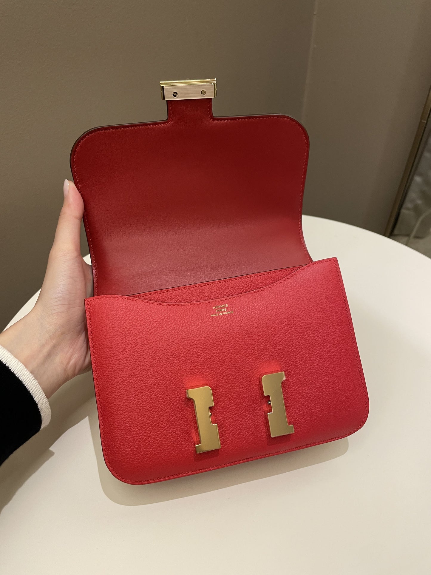 Hermes Constance 18 Rouge De Coeur Evercolor