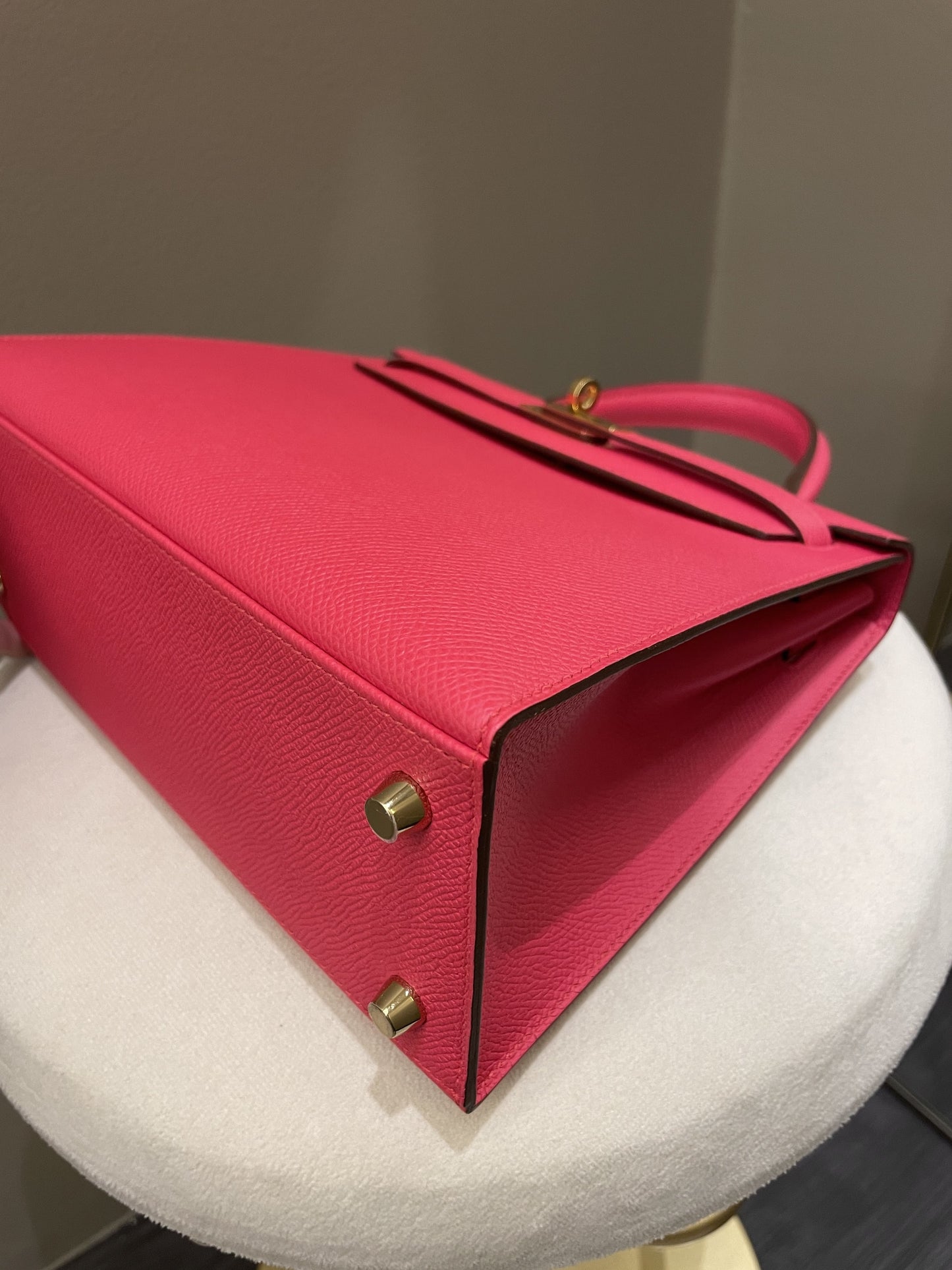 Hermes Kelly Sellier 25 Rose Extreme Epsom