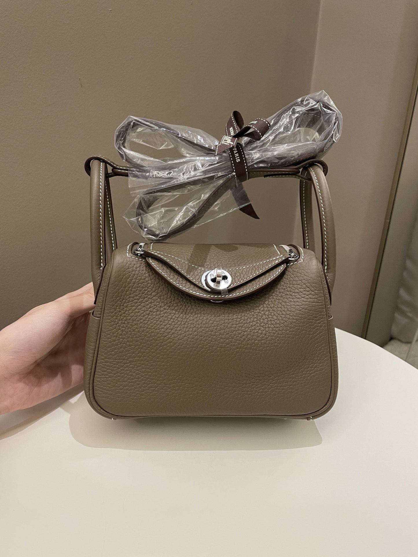 Hermes Mini Lindy Etoupe Clemence