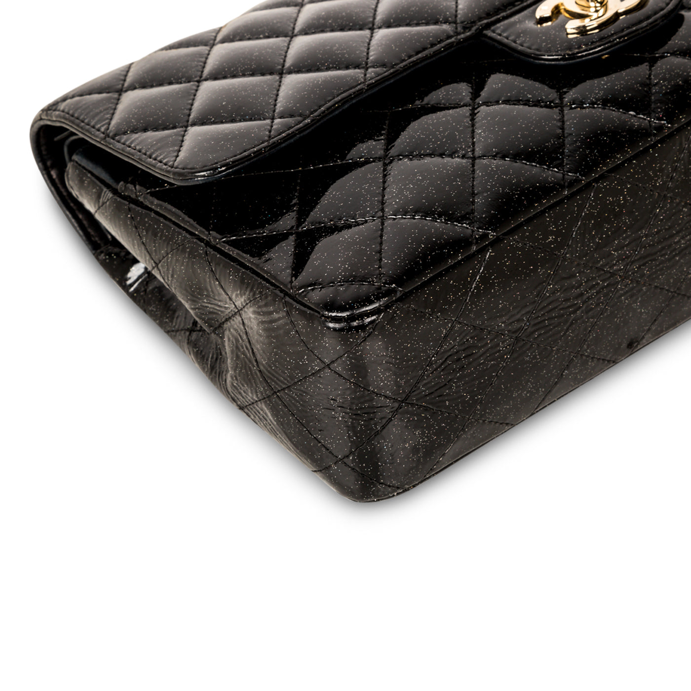 Classic Flap Bag - Medium - Patent Black Glitter