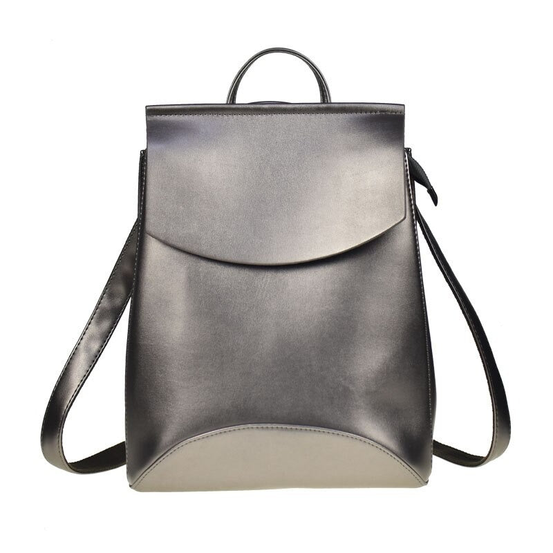 Sleek Youth Leather Backpack