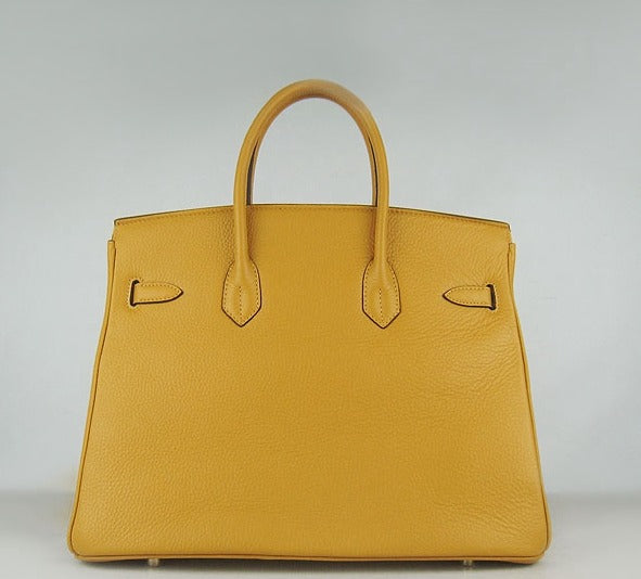 Hermes Birkin 35cm Togo Leather Handbags Yellow Golden