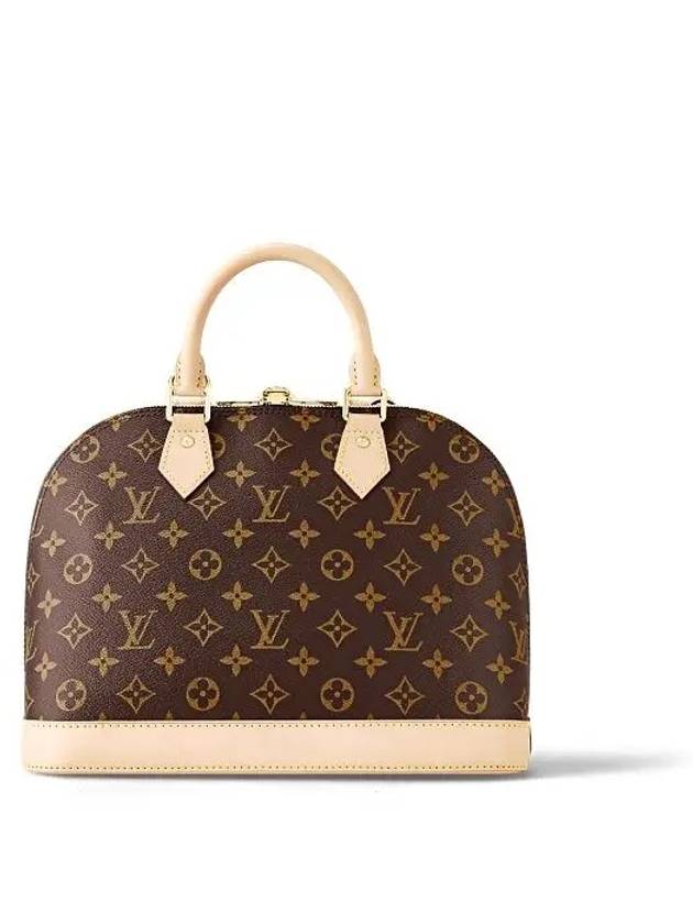 Alma PM Monogram Canvas Tote Bag Brown