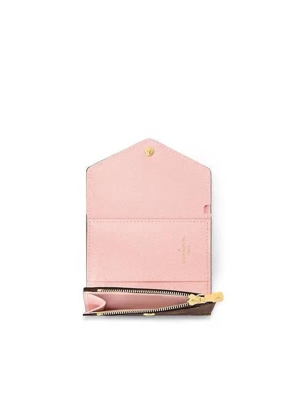 Zoe Monogram Flap Bicycle Wallet Rose Ballerine