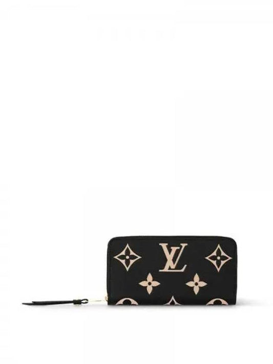 Zippy Monogram Long Wallet Black Beige